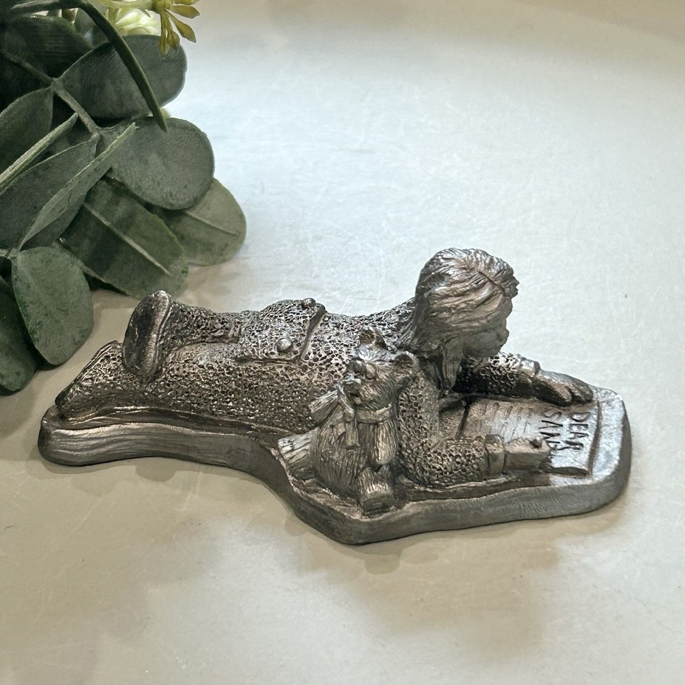 Vintage Michael Ricker Pewter 1995 Christmas " Dear Santa" #5641 Signed Figure